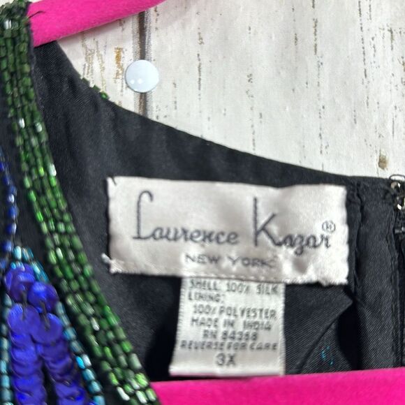 Laurence Kazar Vintage Silk Sequin Top Glam Partywear 3X Holiday Sparkle - Picture 6 of 16